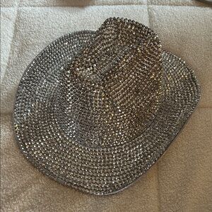 Silver Rhinestone Cowboy Hat
